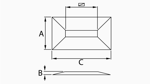 Distribuidor embellecedor pared rectangular